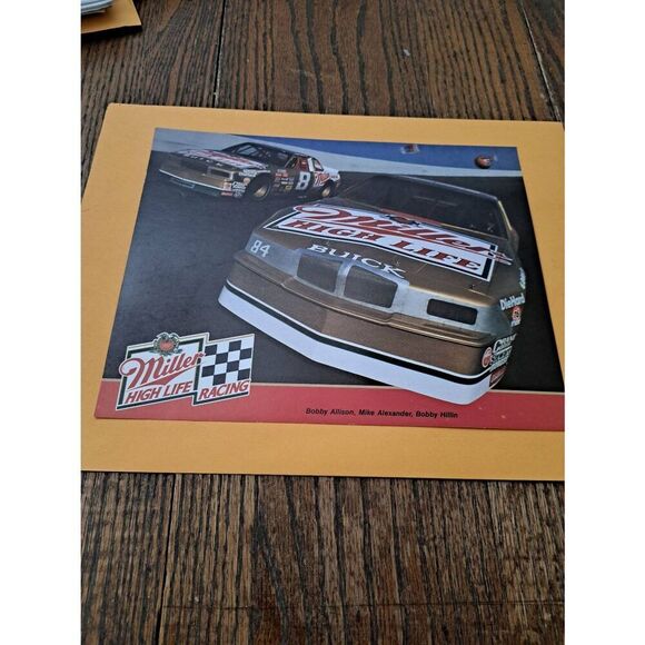 Vintage Miller High Life NASCAR Spec Card Bobby Allison Buick #84 #8 1980s - Picture 1 of 3